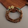 Natural Sandalwood Beaded Double Circle Bracelet, Good Luck, Exquisite Blue Water, Jade Lucky, Nafu, National Style Transfer Bead Bracelet Batch