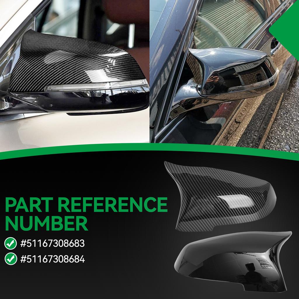 Für BMW 5er 6er 7er Serie F10 F18 F11 F06 F07 F12 F13 F01 Ein Paar Glänzende/Kohlefaser Spiegelkappen Seitenrückspiegelkappe L+R