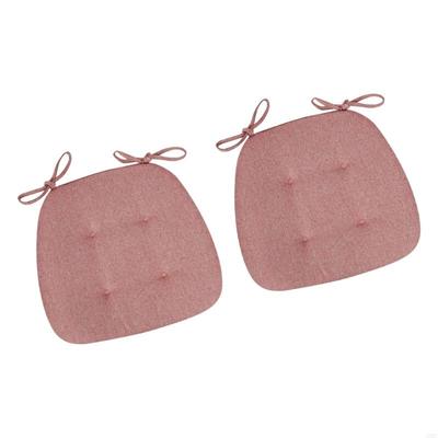 Pack of 2 Washable Cushions with Ties Fit Most Chairs Home Office Decors J0MC