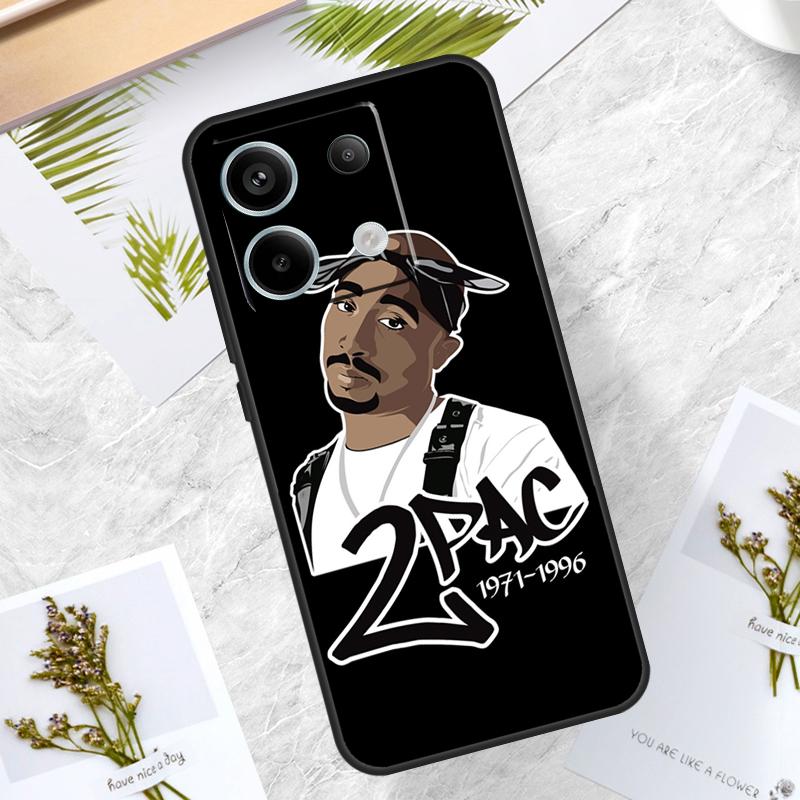 Rapper 2pac Singer Tupac Case For Xiaomi Redmi Note 14 13 12 11 10 9 15 Pro Plus Redmi 13C 14C 15C 10C 12C 15 Cover