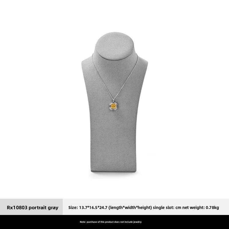 

Microfiber Necklace Display Bust Mannequin Neck Model Jewelry Stand for Store Window Showcase