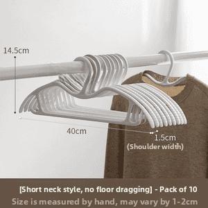 Short Neck Clothes Hanger Space Saving Home Use Wardrobe Seamless Large Clothes Drying No Shoulder Angle Slip Short Neck Hanger