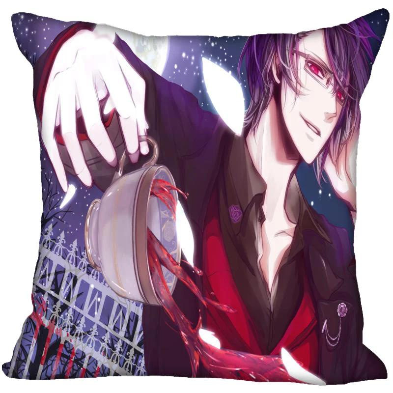 HEARMNY Anime DIABOLIK LOVERS Pillowcase Bedroom Home Decorative Gift Pillow Cover Square Zipper Pillow Cases Satin Soft Fabric