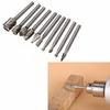 10pcs/set Steel Grinding Bit Wood Milling Cutters Engraver Metal Cutters High Hardness Routing Cutter Shank Wood Carving Tools
