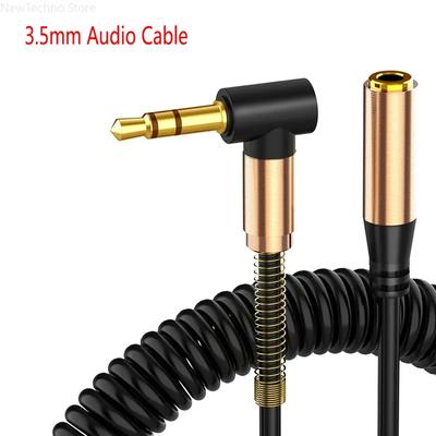 Elbow Spring 3.5mm AUX Audio Extension Cable 3.5 Jack Male To Female Audio Extender Cable Retractable Cable