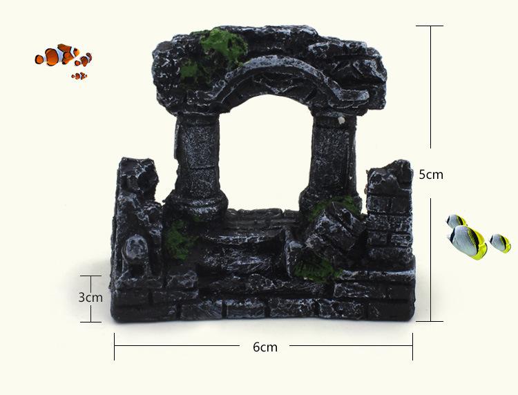 European Luxury Resin Roman Column Ornaments Aquatic Handicraft for Garden Landscaping Fish Tank Aquatic Box Accessories Bag