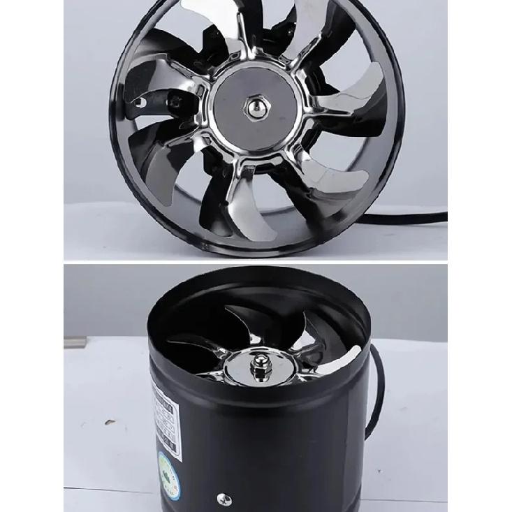 Axial Pipe Metal Blower Bathroom Fan Channel Pipe Fan 500m³/h Channel Duct Extractor Insert Exhaust Fan