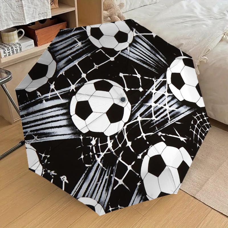 1PC Soccer Ball Automatic Open/Close Umbrella with Windproof, 8-Rib Sturdy Canopy, Durable Ribs, Fashionable Design,1278a