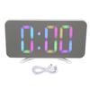 Electronic Clock RGB Color LED Mirror Display Clock Desktop Electric Alarm Clock for Student 3‑5V