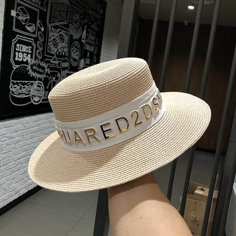Eimerhut Buchstaben Sommer Damen Eimerhut Sonnenhut Damen Strohhut Fedora Hut Europäischer Herren- und Damenhut Buchstaben 56-58cm