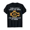 European Sizes Check Engine Light Shine Funny Car Auto Mechanic Garage Men T-Shirt