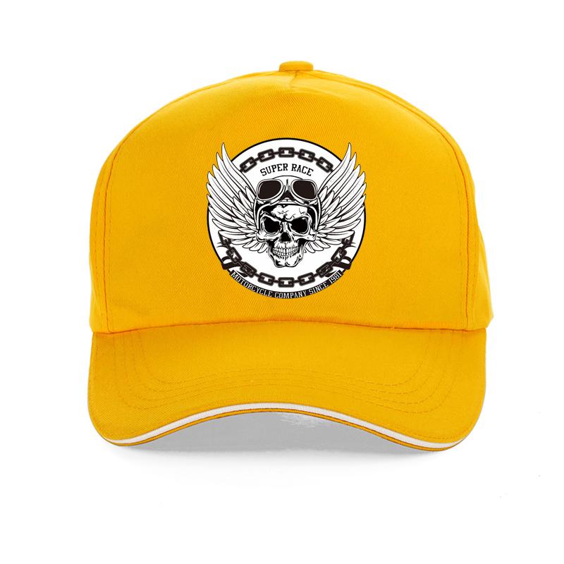 Fashion Super Race Motorcycle Baseball Cap Men Motorcycle Company Since 1981Hip Hop Cap Summer Winged Skull Punk Hats