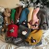Red Christmas New  Scarf For Children Student Winter Cute Cartoon Warm Thickened Knitted Scarves Girls Boys Scarf New Gift