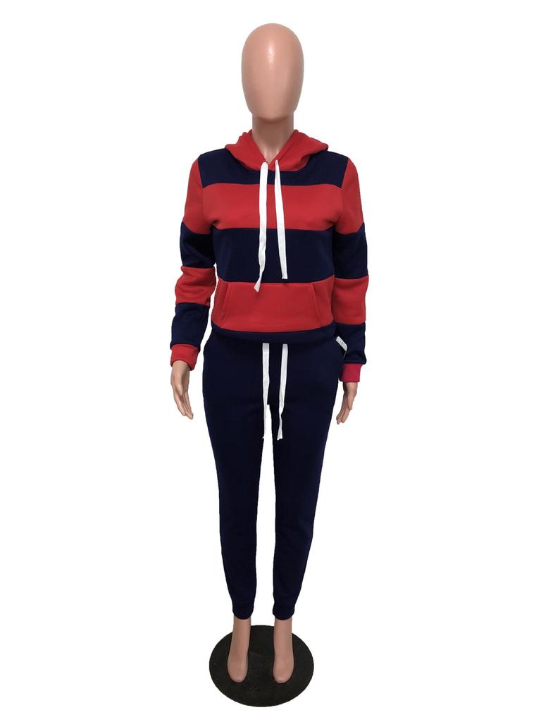 European & American Women's Autumn/Winter Cotton Hoodie & Sweatpants Set