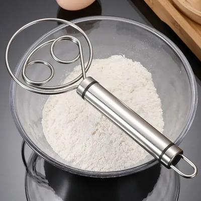 Dänischer Teig Schneebesen Edelstahlgriff Küchenbackwerkzeuge Gebäck Manueller Mixer Eierschläger Selbstdrehend Creme Utensilien