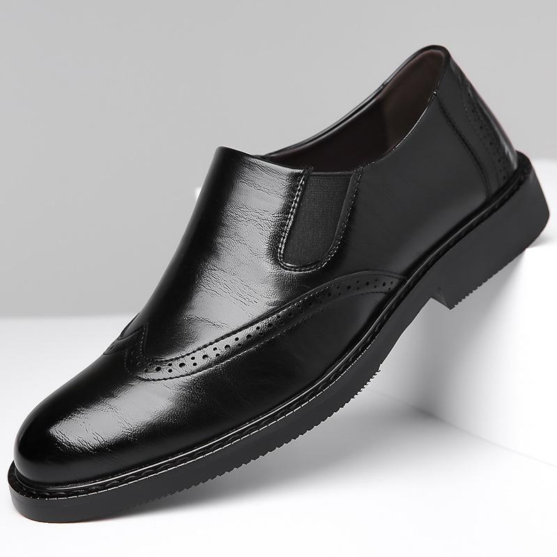 

Мода Британский стиль Буллок Мужская обувь Весна Осень Дизайнер Новые кожаные туфли с мелким горлом, сшитые вручную, для деловых мужчин 38