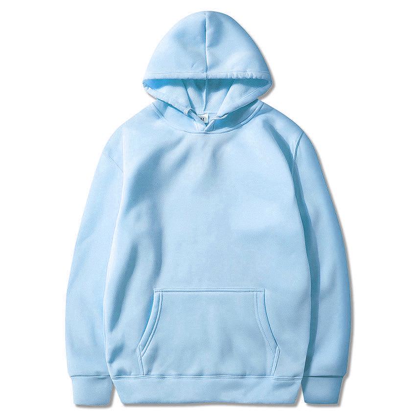 Unisex Fleece-Lined Thick Hooded Jacket - Solid Color, Trendy Autumn/Winter Style, Custom Logo Printing