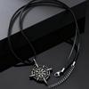 Vintage Noorse Viking Rune Kompas Hanger Ketting voor Mannen, Verstelbare Koord Ketting Roestvrij Staal Sieraden Afstuderen Gids Cadeau