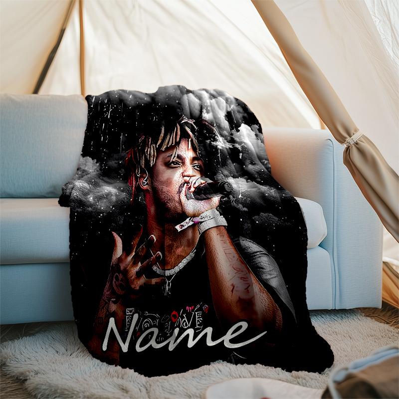 Personalized Custom Name Blanket - Juice WRLD Print Design,Blanket for Sofa,Bed,Travel,Camping - Soft and Warm, Great Gift