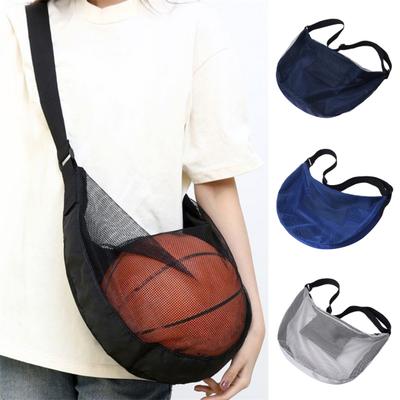 Taška na jeden míč crossbody taška na nošení basketbalu voděodolná se zipem tělocvičná taška přes rameno se síťovanou kapsou nastavitelný popruh pro nošení fotbalu volejbalu