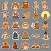 50 Groundhog Doodle Personalized Cartoon Animal Children's Gurgle Card DIY Mobile Box Stickers Waterproof