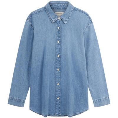 Calvin Klein Amerikansk Vintage Løstsiddende Bomulds Denim Skjorte Dame skjorter Lyseblå 47B981G