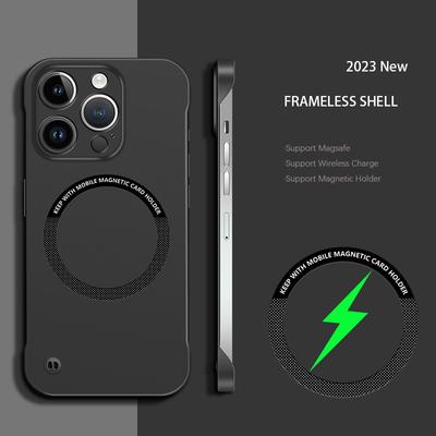 Ultradünner harter PC für Magsafe, rahmenlose magnetische Handyhülle für iPhone 14 11 12 13 Pro Mini XR XS Max X 7 8 14 Plus SE, kabellose Ladeabdeckung