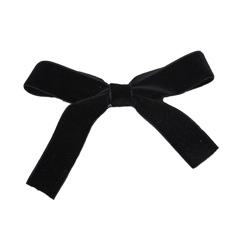 Lystrfac Vintage Schwarzes Samt Schleife Haarspangen für Frauen Langes Band Haarnadel Einfache Top-Klammer Damen Haarklammern Haaraccessoires