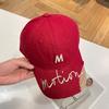 Letter embroidery splicing M standard baseball cap women's four-season versatile soft top cap sports running sun hat men