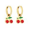 2026 Earrings Simple Personality Cute Bread Strawberry Cherry Fruit European and American Earrings