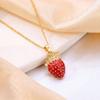 Strand Fruit Strawberry Sweet Necklace Accessory Women's Simple Luxury High Titanium Steel Collar Chain