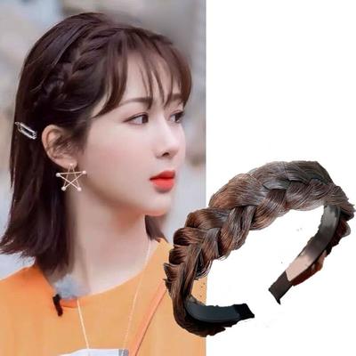 New Thickened Wide Braid Hair Hoop Twist Headband Wig Braid Headband Fishbone Braid Hair Hoop