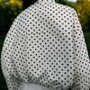 European beautiful women's bomber jacket winter coat casual spotted stand-up collar long sleeve cotton-padded women's clothing