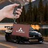 Car Leather Key Wallet Card Bag Emblem keychain Pouch For Mitsubishi Eclipse Lancer Space Delica Triton Ralliart Ex Star Jinxuan