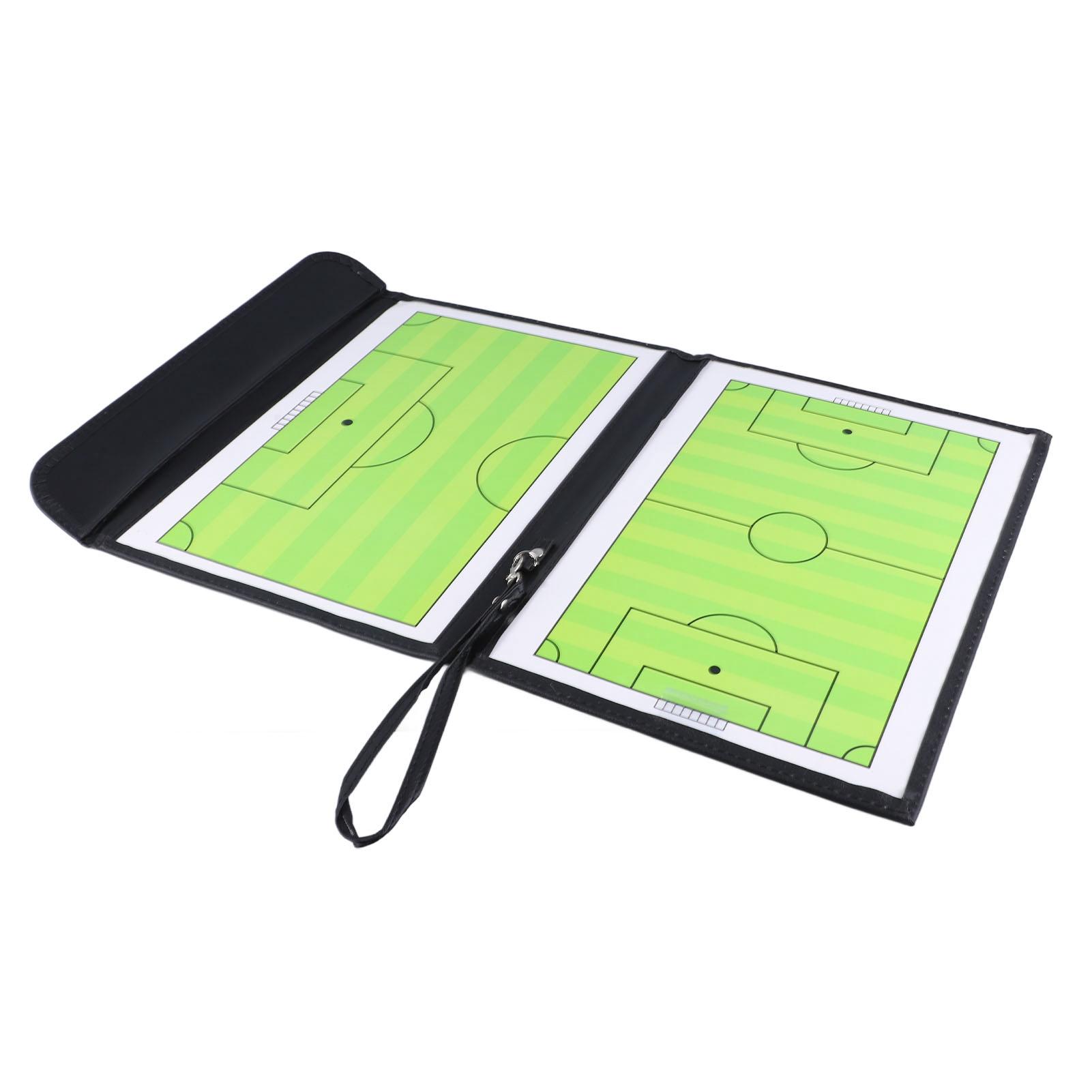 

Football Coach Board Portable Folding Soccer Strategy Board with Magnetic Pieces Marker Pen for Match