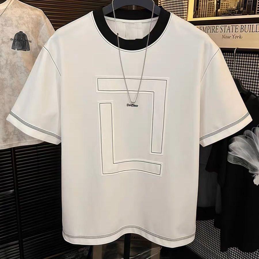 

Летняя мужская персонализированная футболка с круглым вырезом, простая, легкая, роскошная, простая, универсальная, дышащая, с коротким рукавом M белый