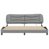 LED Bed Frame without Mattress  Hvar  Light Grey 200x200 cm Fabric