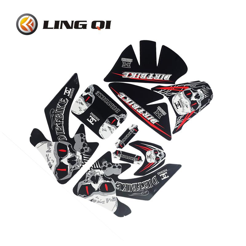 

LINGQI RACING Applique Car Stickers Are Suitable For CRF50 Small Eagle Motorcycle Bright Color Many Styles Can Be Freely Matched BK SKULL