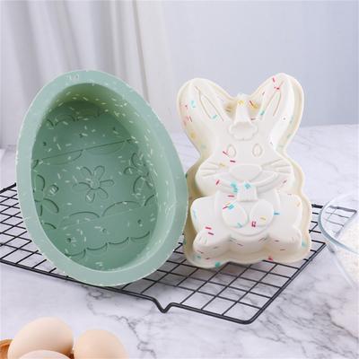 Molde de silicone para bolo de Páscoa 2 peças faça você mesmo, molde de silicone colorido qifeng em forma de animal para bolo