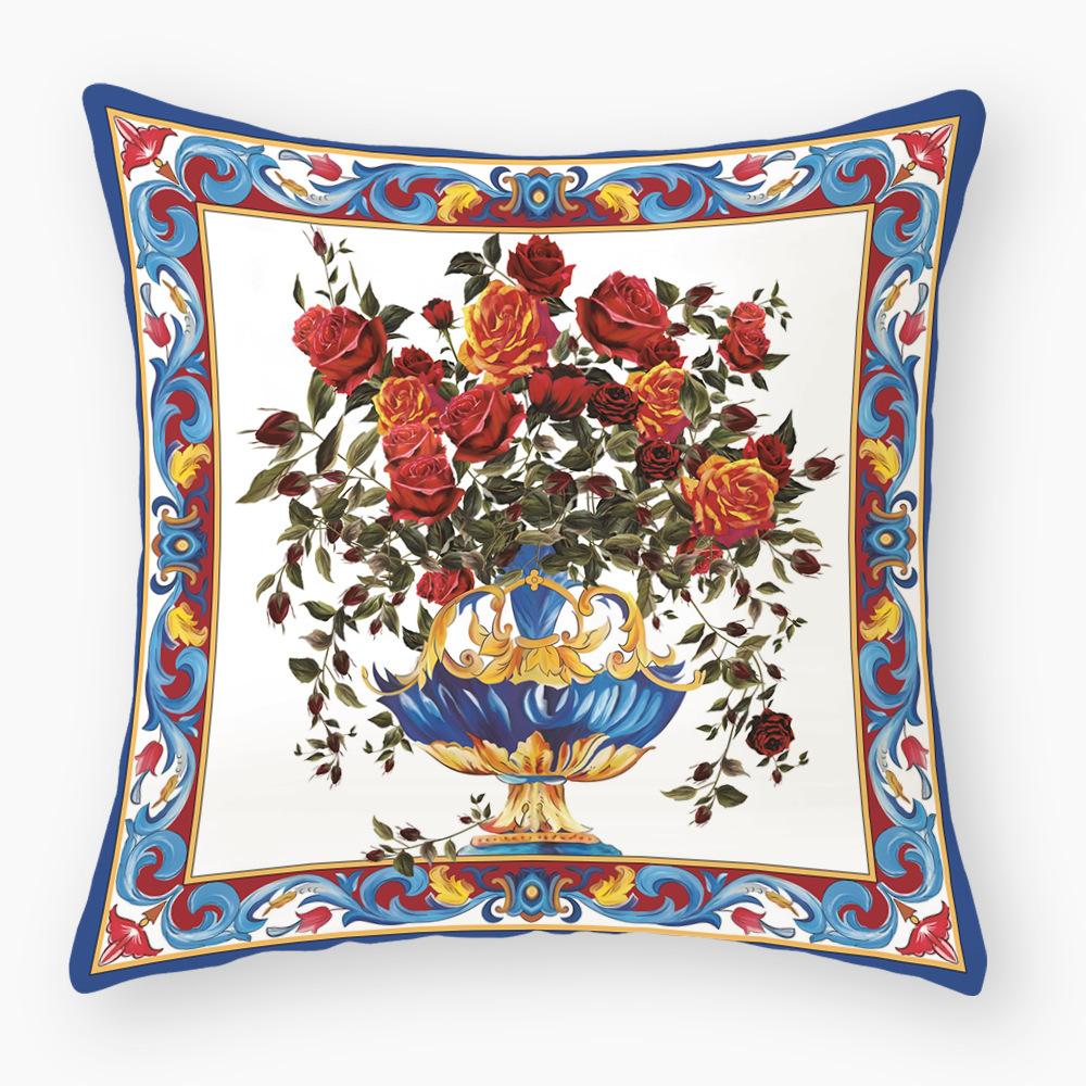 Printed Pillowcase Home Sofa Decorative Cushion Cover Creative Printed Waist Pillowcase