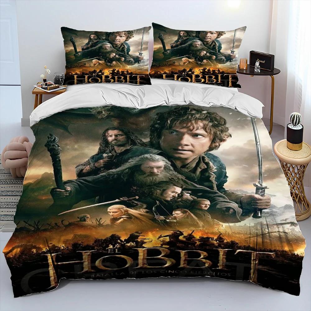 L-Herr der Ringe H-Hobbit Bettwäsche-Set, Bettdeckenbezug Bett-Set Steppdeckenbezug Kissenbezug, King Queen Size Bettwäsche-Set Kinder