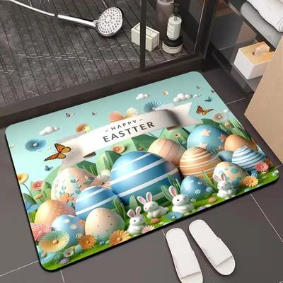 Easter Egg Print Carpet for Livinhg Room Home Sofa Entrance Small Area Decoration Rug Bedroom Bathroom Decor Non-slip Floor Mats