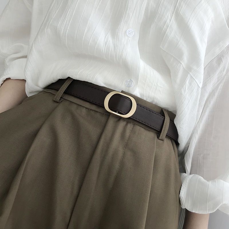 Versatile No Womens Hole Belt In Round Gold Black And Coffee Perfect For Style Student