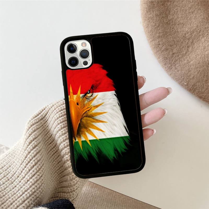 Kurdish flag Phone Case Silicone PC+TPU Case for iPhone 11 12 13 Pro Max 8 7 6 Plus X SE XR Hard Fundas
