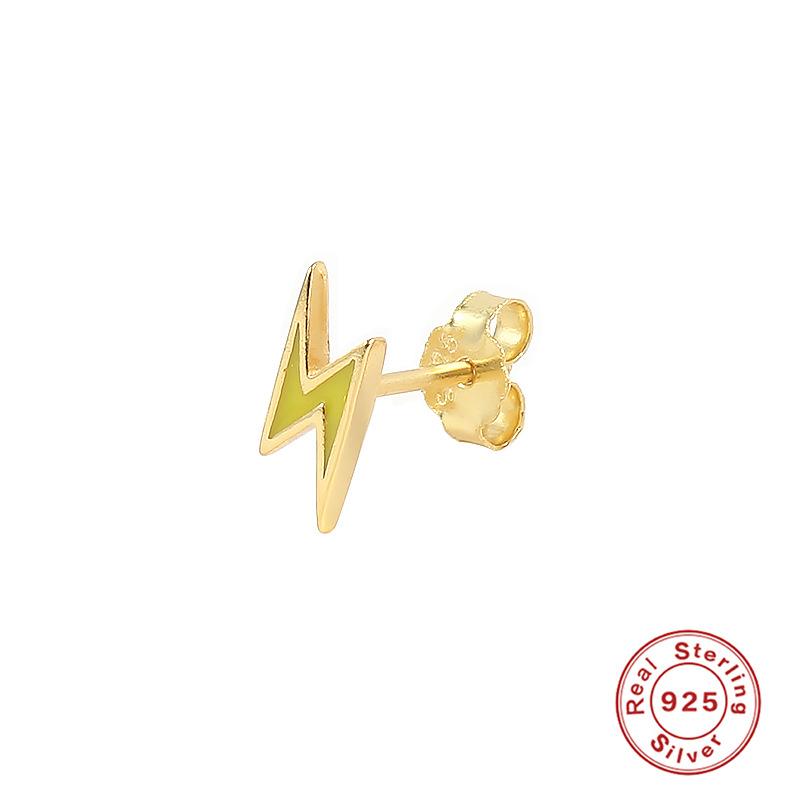 

Серьги-гвоздики с каплями масла из стерлингового серебра 925 пробы, простые креативные серьги-гвоздики в виде облаков, молний, тюльпанов, пальм 925 Silver