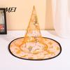Family Holiday Souvenirs Halloween Organza Witch Hat for Women, Adult Wizard Costume Lightweight Accessories, Breathable Pointed Cap Cosplay