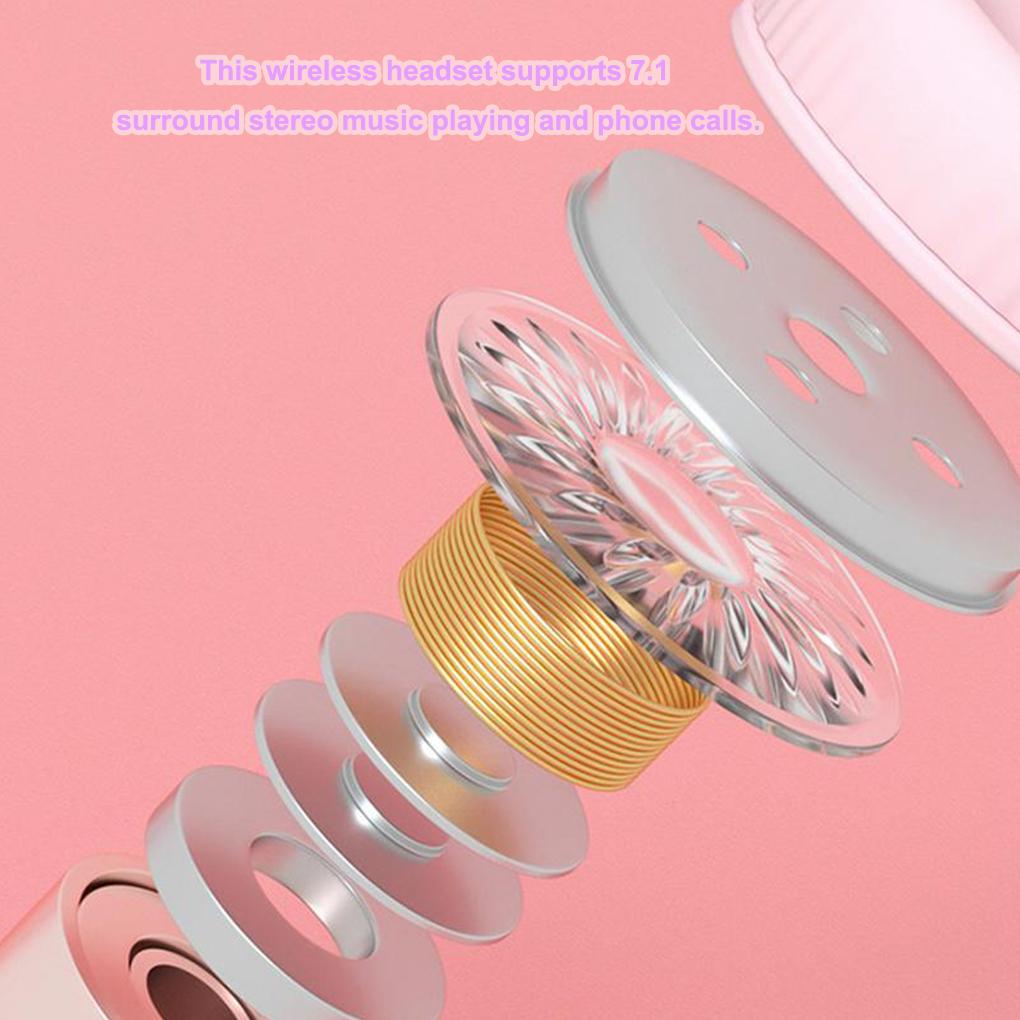 Bluetooth Headphones glowing cute LED Cat Ear Paw Girls Gift Kids Headset Wireless HIFI Stereo Bass 3.5mm Plug With Mic