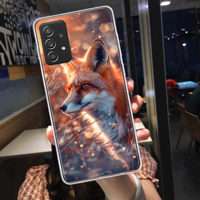 Red Fox Vulpes Phone Case for Samsung A54 A57 A37 A17 A14 A15 A12 A24 A34 A55 A35 A25 A52S A07 A05S A04S A22 A32 A72 Galaxy Note