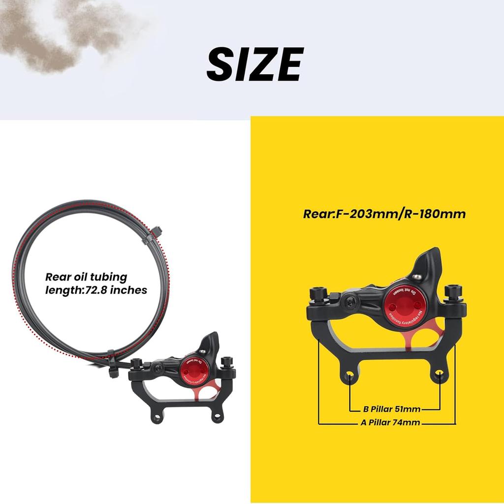 Zoom H875E MTB Hycline Ebike Hydraulischer Scheibenbremssattel 2-Kolben Power-Off Elektrofahrrad 160mm/180mm Rotoren Montageadapter