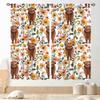 Retro Tableware Kitchen Text Curtain Panels,Distressed Wood Fork Spoon Sweet Home Slogan Full Print Drapes For Bakery Cafe Decor
